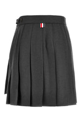 Dark grey wool mini skirt -  | Wise