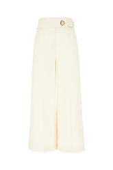 Cream stretch polyester pants -  | Wise