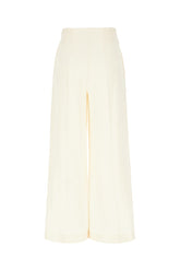 Cream stretch polyester pants -  | Wise