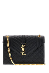 Borsa a spalla media Envelope in pelle nera -  | Wise