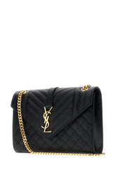 Borsa a spalla media Envelope in pelle nera -  | Wise