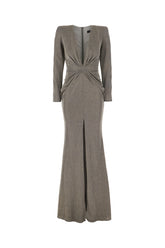 Dark grey nylon long dress -  | Wise