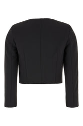 Black stretch polyester blazer -  | Wise