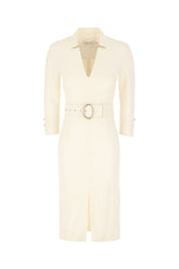 Abito in misto poliestere stretch avorio -  | Wise