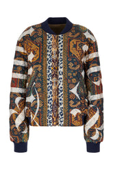 Printed polyester blend reversible bomber jacket -  | Wise