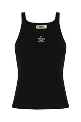Black stretch cotton top -  | Wise
