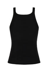 Black stretch cotton top -  | Wise