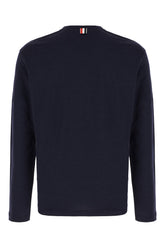 Navy blue stretch wool sweater -  | Wise