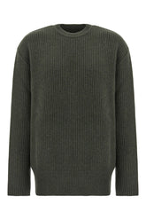 Military green wool oversize sweatshirt -  | Wise