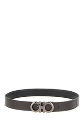 Dark brown leather reversible belt -  | Wise