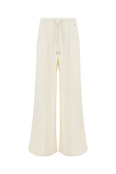 Ivory stretch polyester blend joggers -  | Wise