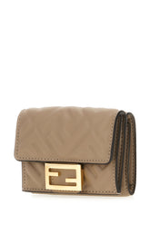 Dove grey nappa leather Micro Trifold Baguette wallet -  | Wise