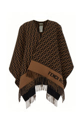 Embroidered wool blend cape -  | Wise