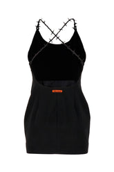 Black stretch polyester blend mini dress -  | Wise