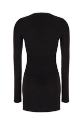 Black stretch viscose mini dress -  | Wise