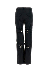 Black stretch polyester blend pant -  | Wise