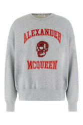 Melange grey cotton oversize sweatshirt -  | Wise