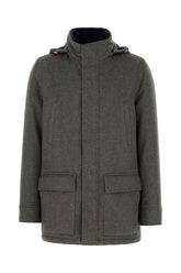 Grey cashmere padded jacket -  | Wise
