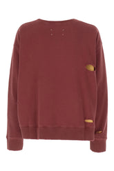 Burgundy cotton oversize sweatshirt -  | Wise