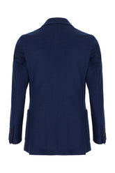 Blue cotton blend blazer -  | Wise