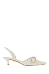 Chalk leather Voyou pumps -  | Wise