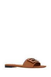 Cognac leather slippers -  | Wise