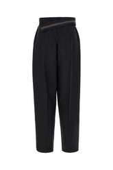 Black mohair blend Kid pants -  | Wise