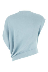 Powder blue viscose blend top -  | Wise