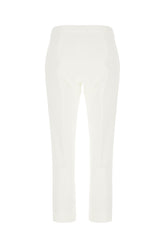 White stretch viscose blend pants -  | Wise
