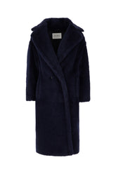 Navy blue alpaca blend oversize coat -  | Wise