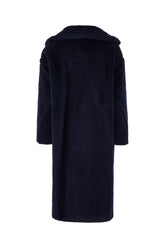 Navy blue alpaca blend oversize coat -  | Wise