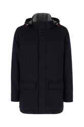 Giubbino imbottito in cashmere blu notte -  | Wise