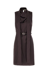 Aubergine silk dress -  | Wise