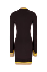 Aubergine wool blend dress -  | Wise