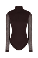 Aubergine stretch viscose blend bodysuit -  | Wise