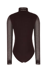 Aubergine stretch viscose blend bodysuit -  | Wise