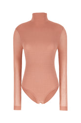Pink stretch viscose blend bodysuit -  | Wise