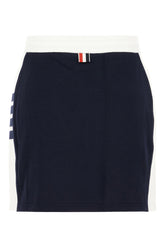 Navy blue cotton mini skirt -  | Wise
