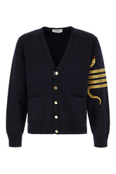 Midnight blue wool cardigan -  | Wise
