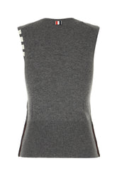 Dark grey cashmere sleeveless sweater -  | Wise