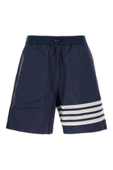 Navy blue nylon bermuda shorts -  | Wise