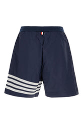 Navy blue nylon bermuda shorts -  | Wise