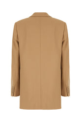 Biscuit polyester blend blazer -  | Wise