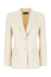 Ivory stretch viscose blend blazer -  | Wise