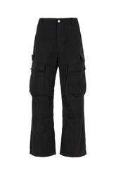 Black cotton cargo pants -  | Wise