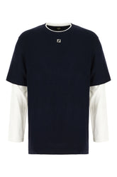 Navy blue stretch modal blend sweater -  | Wise