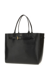 Black leather large Audrey shopping bag -  | Wise