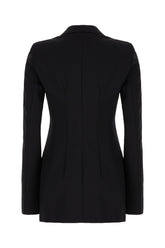Black stretch nylon blazer -  | Wise