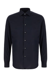 Navy blue poplin shirt -  | Wise