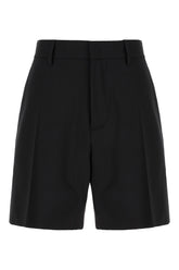 Black wool blend bermuda shorts -  | Wise